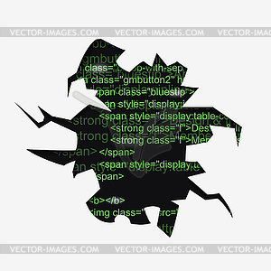 Abstract Hole with Program Text - vector image