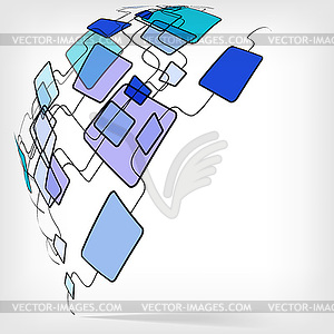 Retro Abstract Design Colorful Square Template - vector image