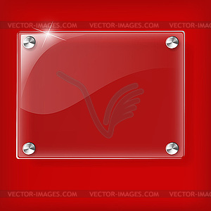 Glass plate on Red background - vector clipart