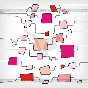 Ретро Абстрактный дизайн шаблона Красочный площади - векторный эскиз
