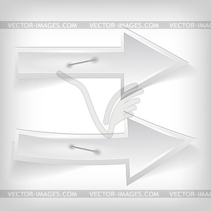 Two white arrow - vector clipart