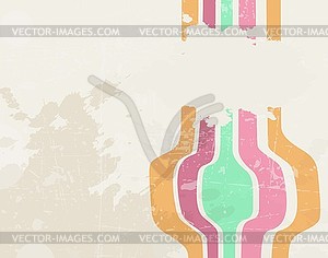 Abstract Wave Color Retro Grunge Background - vector clipart