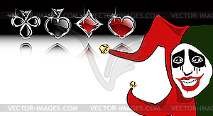 Play card suits and joker - vector clipart