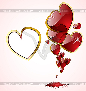 Hearts with blood - vector clip art