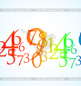 Разноцветные цифры - векторное изображение клипарта