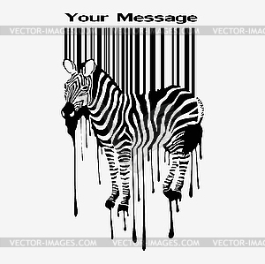 Zebra silhouette with barcode - vector clip art