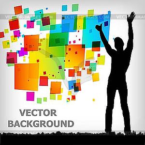 Abstract square colorful background - vector clipart