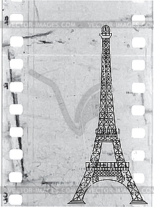 Eiffel tower and cinema - vector clip art