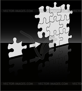 Puzzle on black - vector clipart