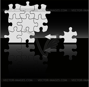 Apuzzle on black - vector clipart / vector image