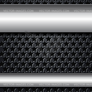 Metallic black background with stars - vector clip art
