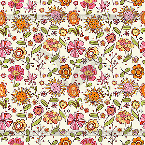Pattern with flowers - vector clipart