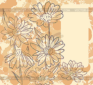 Frame with daisies - vector clipart