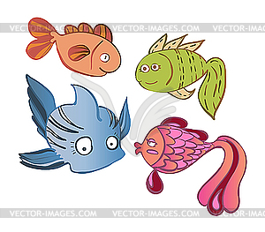 Little emotional fish - vector clipart