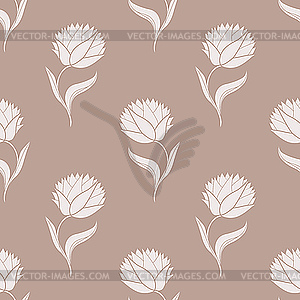 Simple brown flower pattern - vector clipart / vector image