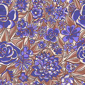 Blue Floral Pattern - vector clipart