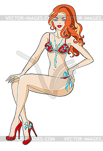 Girl in underwear - vector image