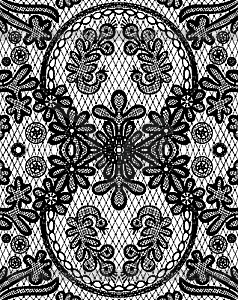 Beautiful floral lace with circular elements - vector image