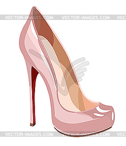 Элегантная розовая туфля - клипарт в векторном формате