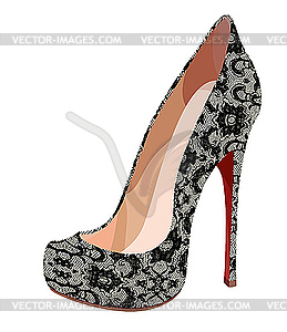 Elegant lace shoe - vector clipart / vector image