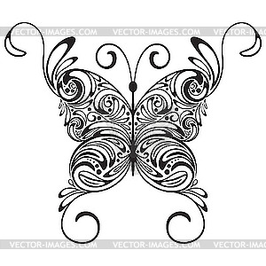 Монохромный бабочки татуировки - клипарт в векторном формате