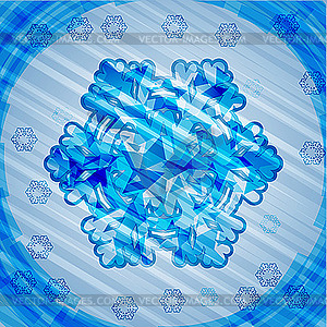 Blue shiny snowflake - vector clip art