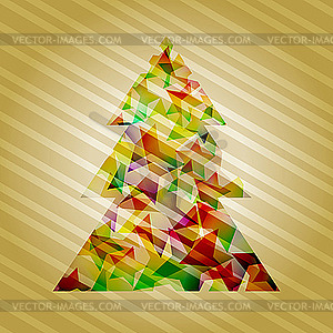 Christmas tree of stars - vector image