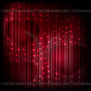 Background with hearts on stripes - vector image