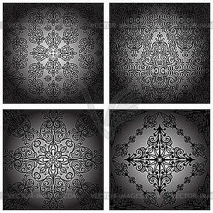 Set of seamless vintage retro pattern - vector clip art