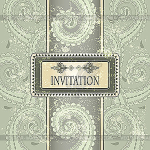 Invitation template oriental pattern - vector EPS clipart