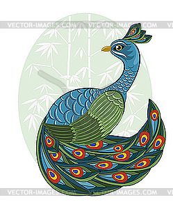 Chinese style peacock - vector image