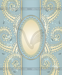 Template with oriental pattern - vector image