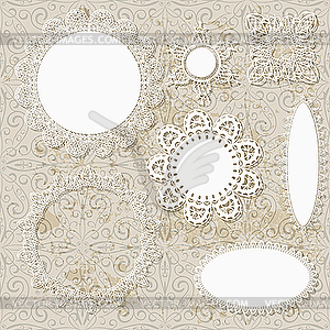 Узор с кружевными салфетками - иллюстрация в векторе
