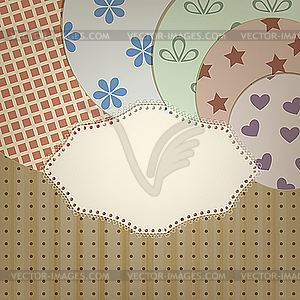 Lacy napkin and retro pattern with circles - vector image