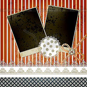 Scrapbook template design with two frames - vector clipart