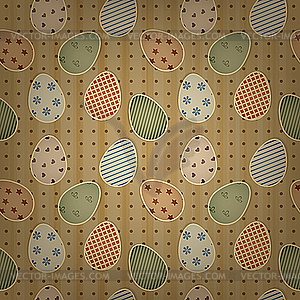 Пасхальный бесшовный фон с яйцами и точками - векторное графическое изображение