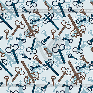 Seamless pattern with vintage keys - vector clip art