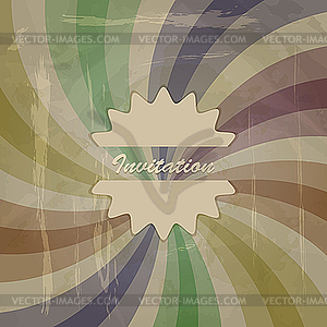 Retro invitation on abstract background with grungy blots - vector image