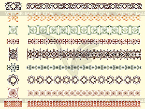 Set of nine seamless borders - vector image