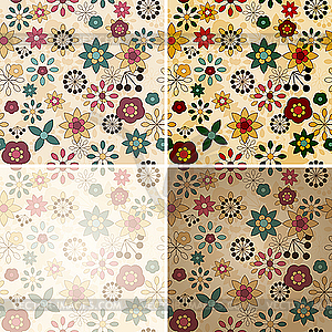 Seamless spring floral patterns - vector image