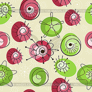 Seamless spring background, abstract floral elements - vector clipart