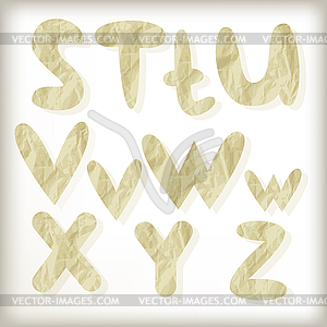 Набор буквами вырезать из золотой фольги - цветной векторный клипарт