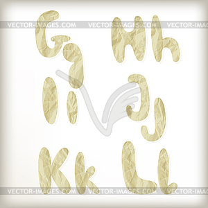 Set letters cut of golden foil, - vector image