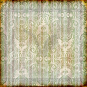 Seamless floral wallpaper on striped background, crumple - vector clipart