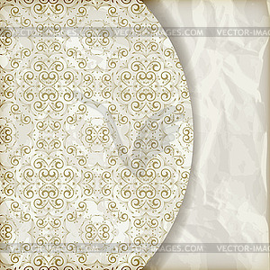 Retro background with vintage floral pattern, place for - vector clip art