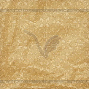 Seamless floral pattern on crumpled foil paper - vector clipart