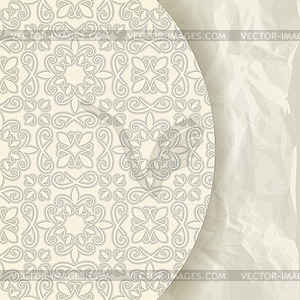 Floral pattern on crumpled paper texture - vector clipart