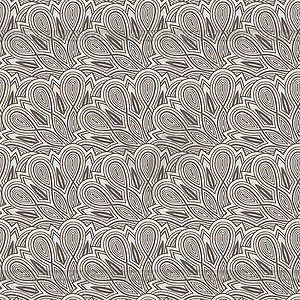 Seamless floral monochrome pattern with bizarre flowers - vector clip art