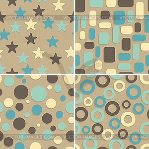 Four abstract seamless patterns - vector image