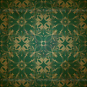 Seamless floral golden pattern on grungy background - vector clip art